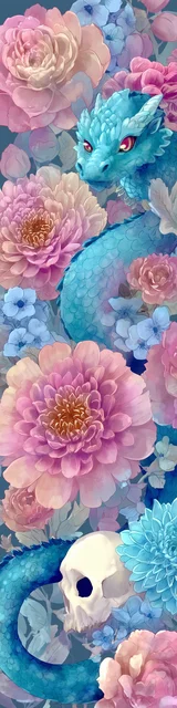 Free printable dragon bookmark featuring a soft pastel dragon bookmark